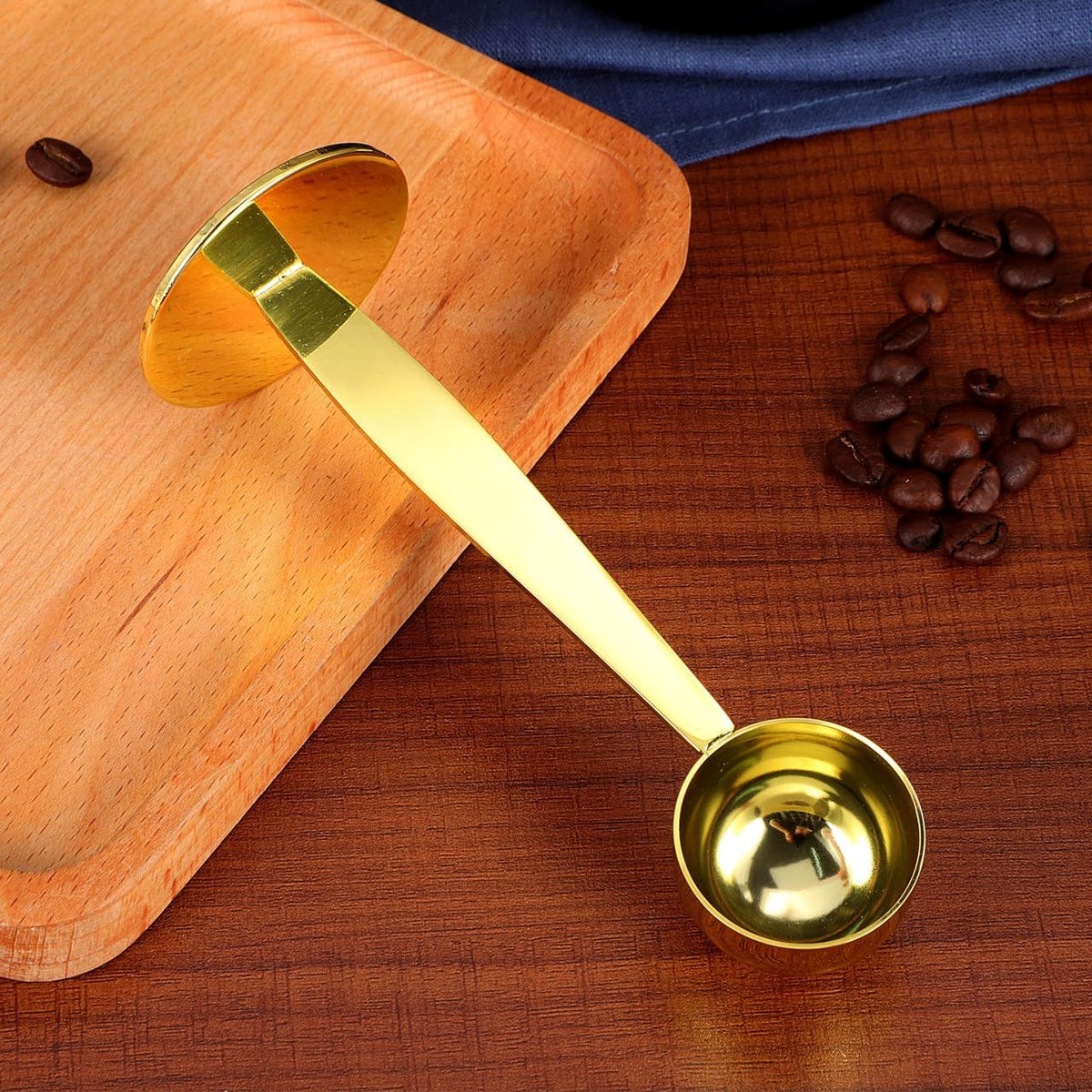 2-in-1 Gold Coffee Scoop Stainless Steel Tamper
