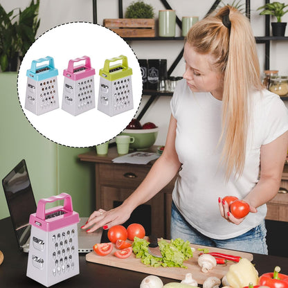 Mini Cheese Grater 3Pcs Box Grater with Handle, Blue/green/pink