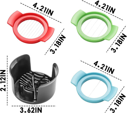Egg Slicer for Hard Boiled Eggs，4 in 1 Multifunctional Egg Cutter,Strawberry slicer, Strawberry, Tomato, Dicer for Soft Fruit Mushroom Home Use