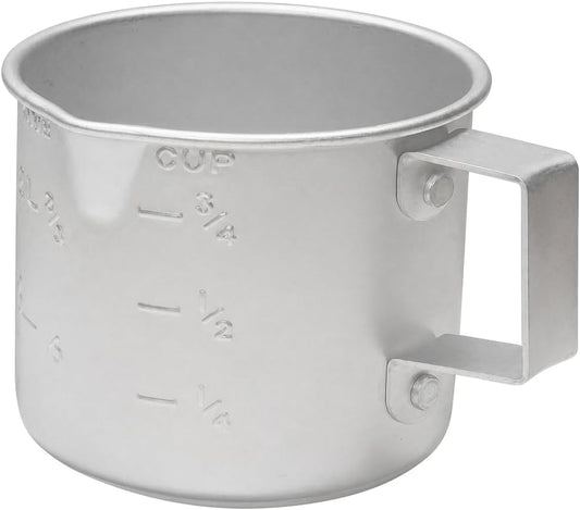 Measuring Cup, 8 oz Metal Measuring Cup with Handle and Pour Lip for liquid with Easy-Read Markings for Cooking and Baking, Kitchen Essential Aluminium