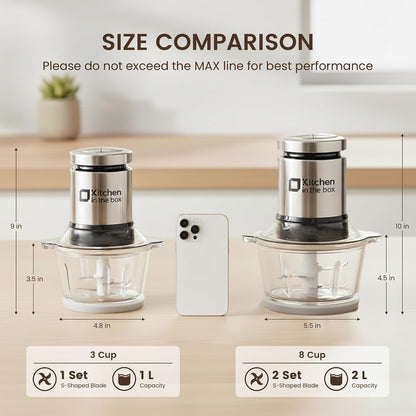 3cups Mini Food Processors,Small Meat Grinder & Food Chopper Electric