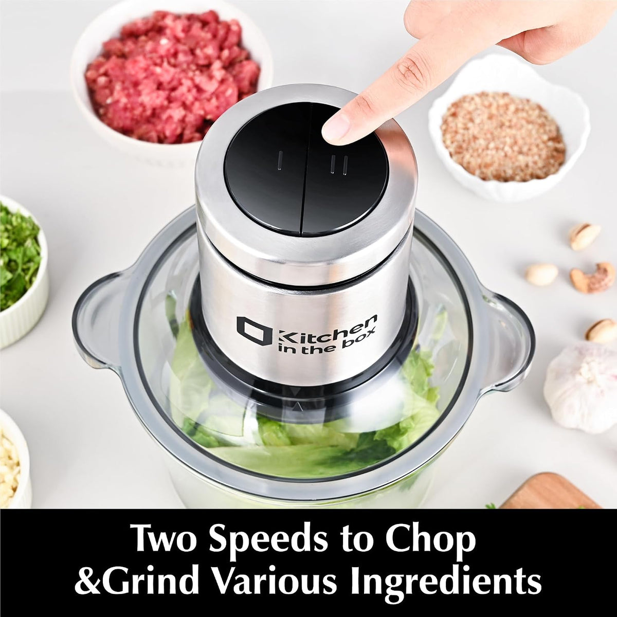 3cups Mini Food Processors,Small Meat Grinder & Food Chopper Electric