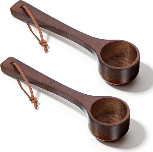 2 PCS Wooden Spoon Long Handle Coffee Scoop for Ground Coffee Wooden Scoop 10g Measuring Laundry Scoops for Tea, Spices, Kitchen Accessory