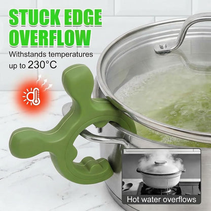 4Pcs Multifunction Silicone Pot Handle Spatula Rack Set, 2026 Non-Slip Spoon Holder Stove Organizer Kitchen Gadgets, Steam Releaser,Utensil Anti Scalding Pot Clip for Cooking Accessories (1, 3 Color)
