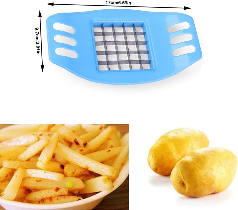 2 Pack French Fry Cutter Onion Chopper Vegetable Chopper Handheld Potato Dicer Manual Potato Cutter Potato Slicer for Potatoes Carrots Cucumbers Zucchini Fries Chips