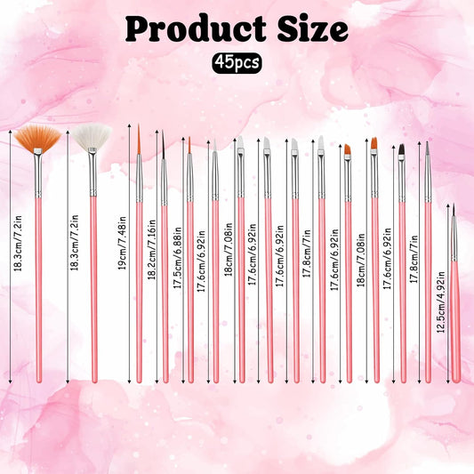 45 Pcs Food Safe Paint Brushes, Cake Decorating Brushes & Cookie Paint Brush, Multi Function Fondant Icing Pastry Brush Set for Baking, Food Grade Nylon Bristles