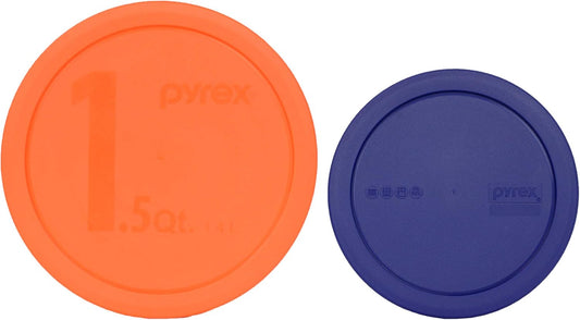 323-PC Orange & 322-PC Blue Mixing Bowl Lids (2-Pack) - Made in USA | Fits 323 1.5-Quart And 322 1-Quart Glass Mixing Bowls | BPA-Free Plastic | Top-Rack Dishwasher Safe | Freezer Safe