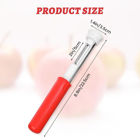 Red Apple Corer and Peeler, Multi Functional Apple Corer for Bell Peppers Pears,Stainless Steel 2-In-1 Household Kitchenware, Plastic-Handle,Fruit and Vegetable Peeling Tool,Christmas Halloween Gifts