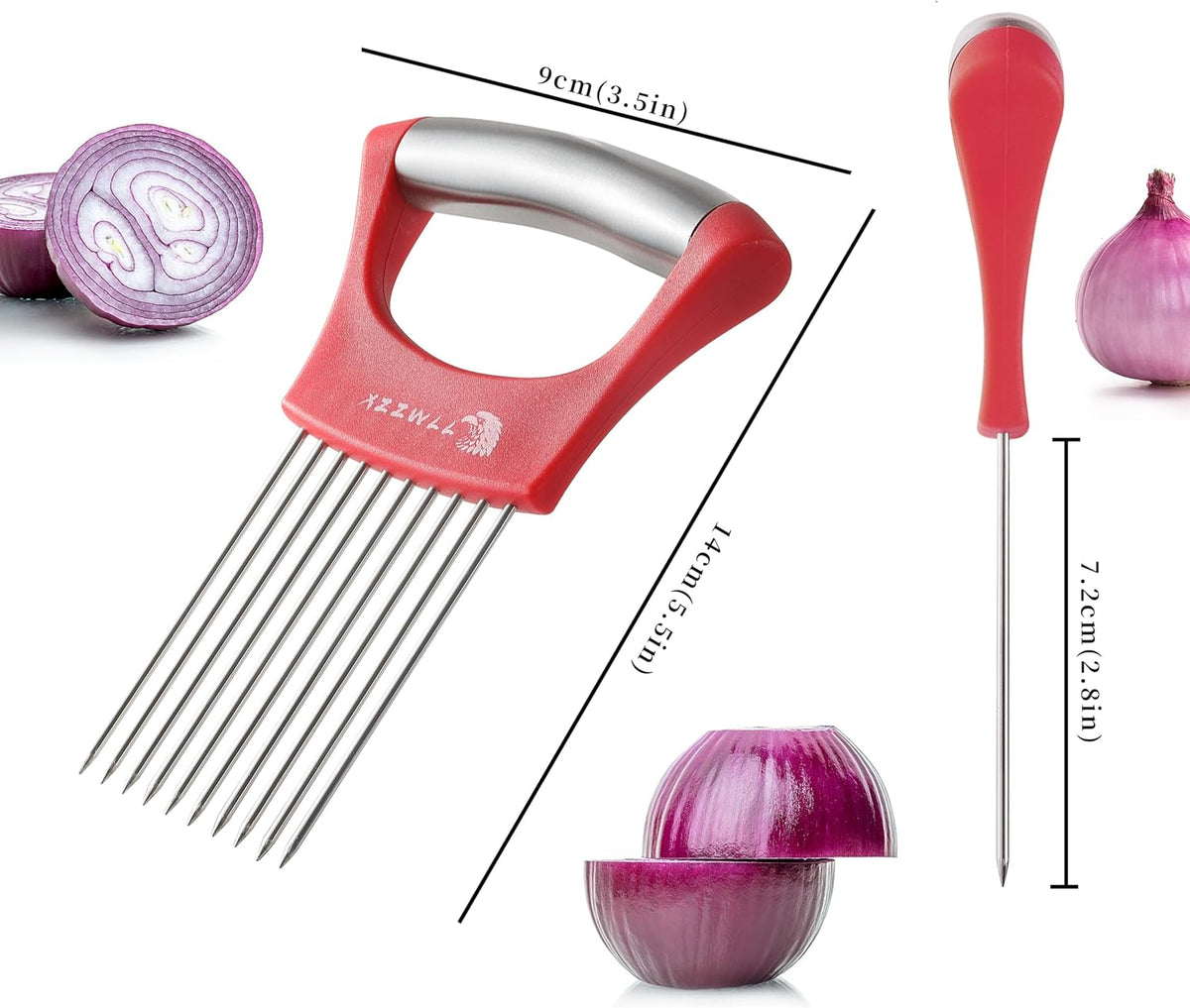 2 Pack Onion Holder for Slicing, Tomato Slicer Tool for Easy Cutting