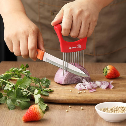 2 Pack Onion Holder for Slicing, Tomato Slicer Tool for Easy Cutting