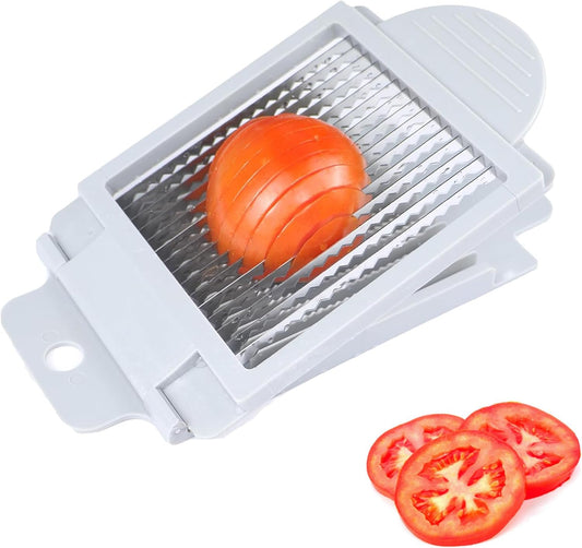 Tomato Slicer with 15 Sharp Blades Stainless Steel Vegetable & Fruit Cutter | Easy-Grip Handle for Effortless Slicing, Lightweight Time-Saving Kitchen Tool