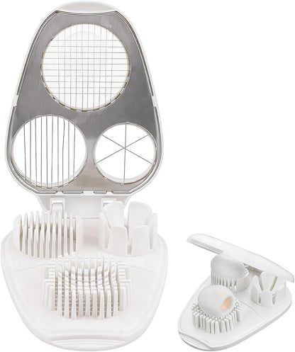 3 in 1 Boiled Egg Slicer, Manual Egg Slicer for Hard Boiled Eggs, 3 Slice Modes Chopper Cutter Stainless Steel Dicer, Kitchen Gadget for Butter Strawberry Tomato, Labor Saving