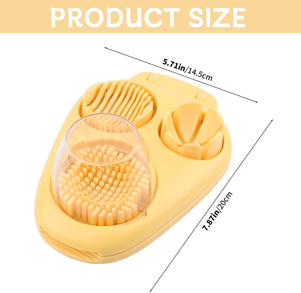 3 in 1 Boiled Egg Slicer, Manual Egg Slicer for Hard Boiled Eggs, 3 Slice Modes Chopper Cutter Stainless Steel Dicer, Kitchen Gadget for Butter Strawberry Tomato, Labor Saving
