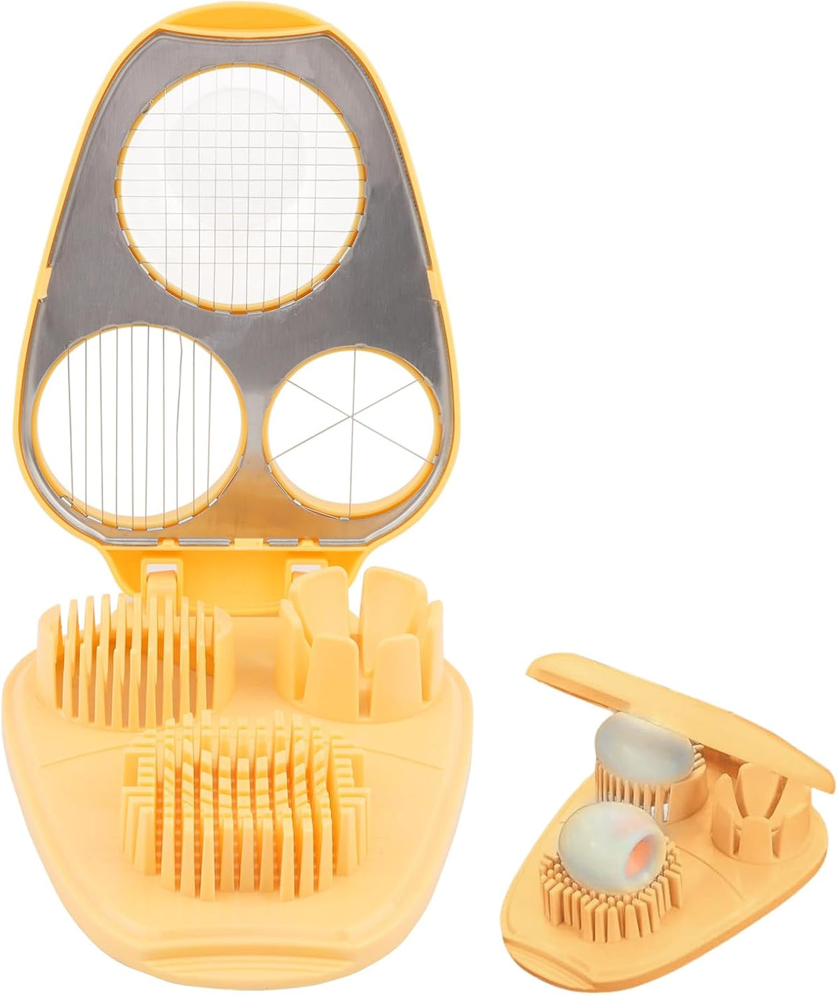 3 in 1 Boiled Egg Slicer, Manual Egg Slicer for Hard Boiled Eggs, 3 Slice Modes Chopper Cutter Stainless Steel Dicer, Kitchen Gadget for Butter Strawberry Tomato, Labor Saving