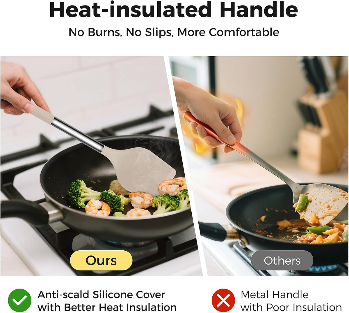28 Pcs Silicone Cooking Utensils Set with Stainless Steel Handle, 446℉ Heat-Resistant Kitchen Utensils Set with Holder, Dishwasher Washable Silicone Spatula for Non-stick Cookware (Khaki)