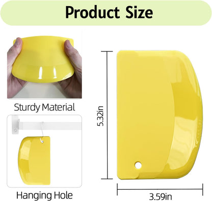 Hard Dough Scraper 4 PCs PP Plastic Bench Scraper Food Scraper | Bowl Scraper,BPA Free Food-Safe,Multipurpose,Dough Cutter for Pastry Bake Cake Pizza,Bread Making, White, Green, Yellow, Pink