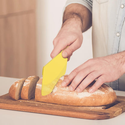 Hard Dough Scraper 4 PCs PP Plastic Bench Scraper Food Scraper | Bowl Scraper,BPA Free Food-Safe,Multipurpose,Dough Cutter for Pastry Bake Cake Pizza,Bread Making, White, Green, Yellow, Pink