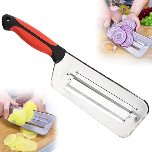 Stainless Steel Dual Blade Julienne Cutter, 2025 New Cabbage Shredder for Coleslaw, Stainless Steel Shredder Knife, Kitchen Multifunctional Vegetable Cutter Slicer (1 Pcs)