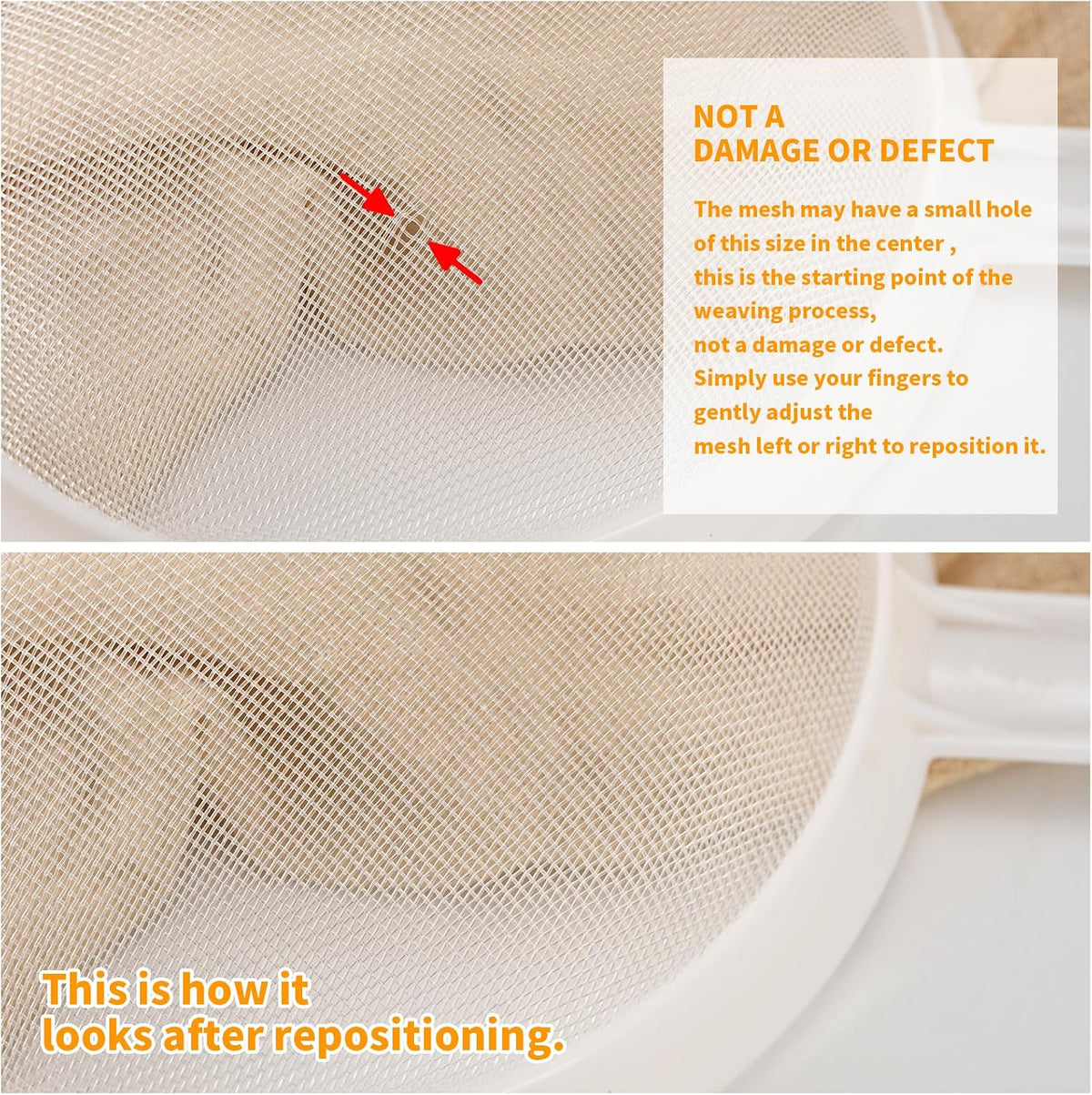 Kefir Strainer Set, 2-Size Plastic Non-Metal Sieve with Fine Mesh