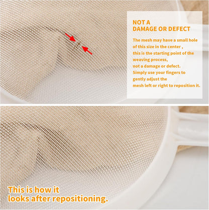 Kefir Strainer Set, 2-Size Plastic Non-Metal Sieve with Fine Mesh