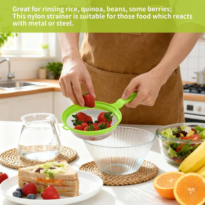 Kefir Strainer Set, 2-Size Plastic Non-Metal Sieve with Fine Mesh
