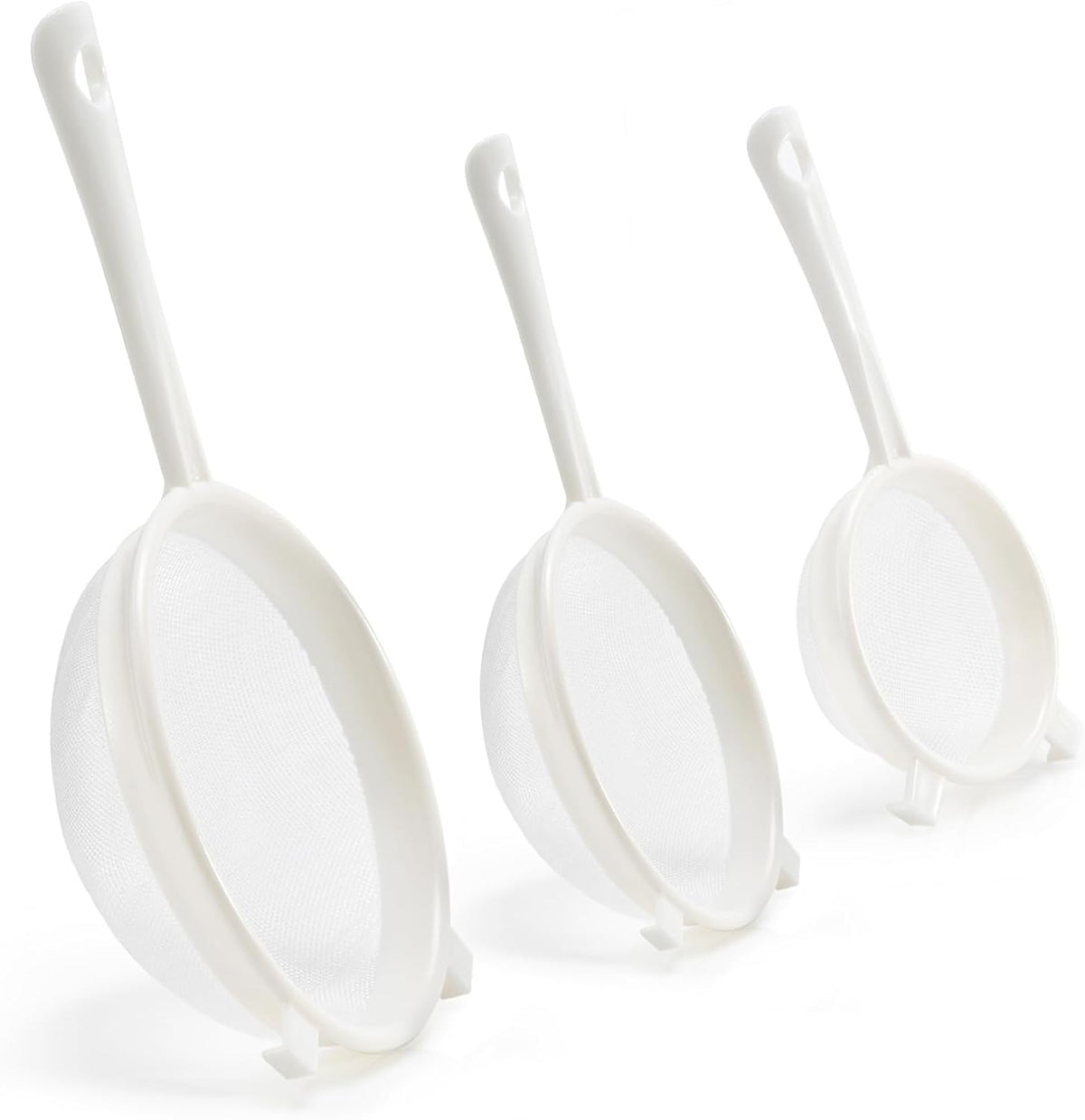 Kefir Strainer Set, 2-Size Plastic Non-Metal Sieve with Fine Mesh