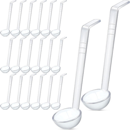 20 Pcs 1 oz Plastic Small Ladles with 7 Inches Long Handle, Mini Ladle for Serving Salsa Sauce Dressing Punch Bowl Sauces and Toppings (Clear)