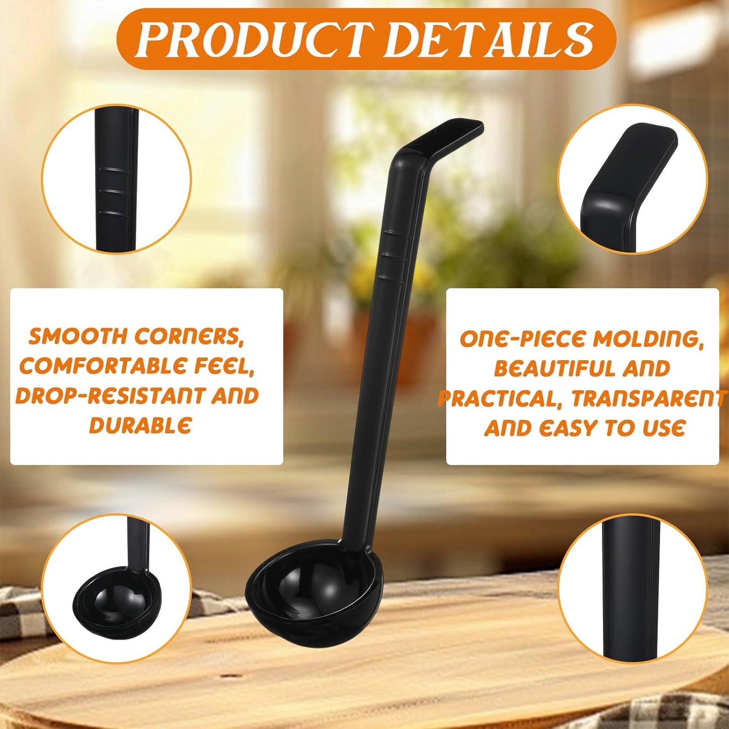 20 Pcs 1 oz Plastic Small Ladles with 7 Inches Long Handle, Mini Ladle for Serving Salsa Sauce Dressing Punch Bowl Sauces and Toppings (Clear)