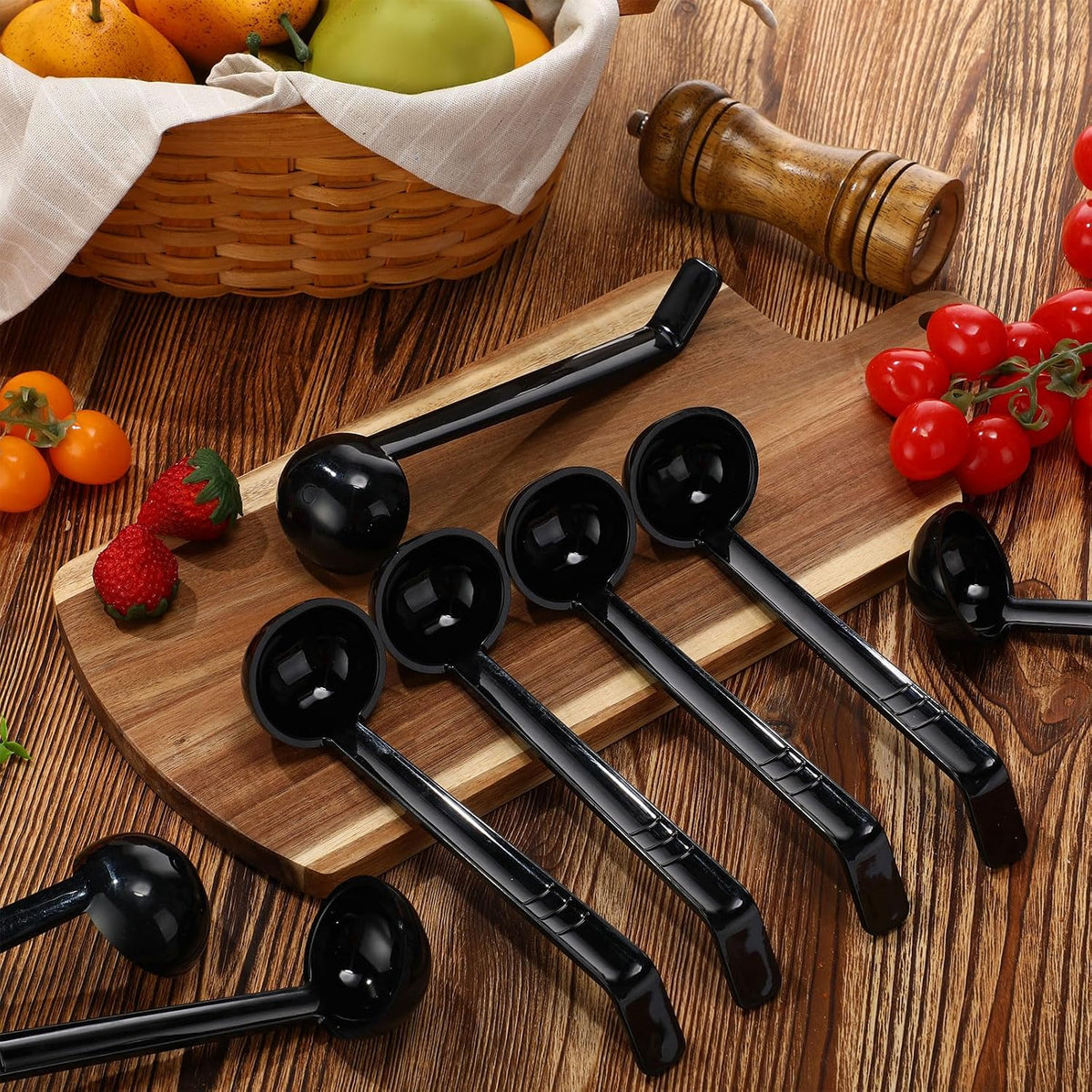 20 Pcs 1 oz Plastic Small Ladles with 7 Inches Long Handle, Mini Ladle for Serving Salsa Sauce Dressing Punch Bowl Sauces and Toppings (Clear)