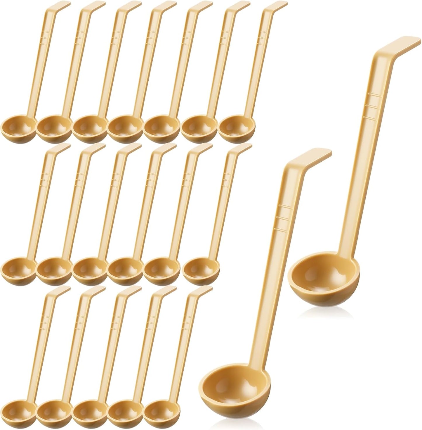 20 Pcs 1 oz Plastic Small Ladles with 7 Inches Long Handle, Mini Ladle for Serving Salsa Sauce Dressing Punch Bowl Sauces and Toppings (Clear)