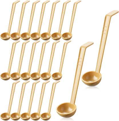20 Pcs 1 oz Plastic Small Ladles with 7 Inches Long Handle, Mini Ladle for Serving Salsa Sauce Dressing Punch Bowl Sauces and Toppings (Clear)