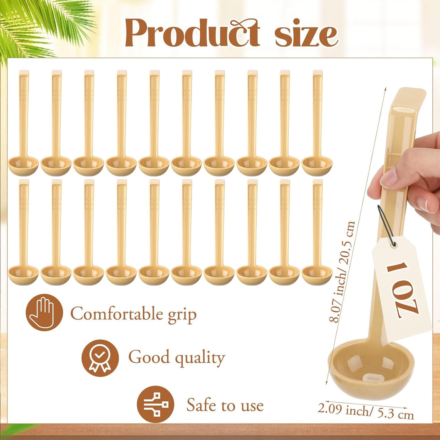 20 Pcs 1 oz Plastic Small Ladles with 7 Inches Long Handle, Mini Ladle for Serving Salsa Sauce Dressing Punch Bowl Sauces and Toppings (Clear)