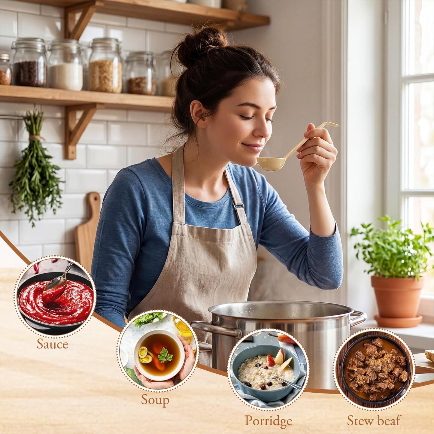 20 Pcs 1 oz Plastic Small Ladles with 7 Inches Long Handle, Mini Ladle for Serving Salsa Sauce Dressing Punch Bowl Sauces and Toppings (Clear)