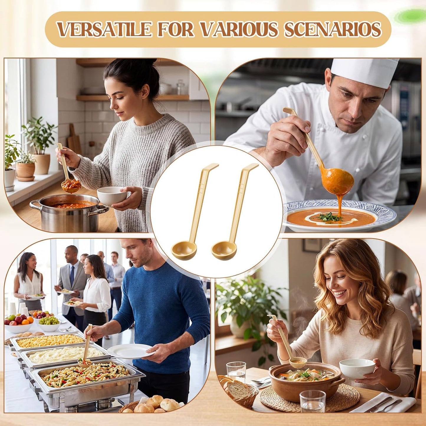 20 Pcs 1 oz Plastic Small Ladles with 7 Inches Long Handle, Mini Ladle for Serving Salsa Sauce Dressing Punch Bowl Sauces and Toppings (Clear)