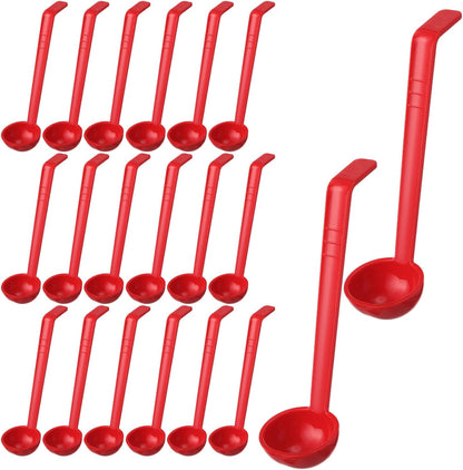 20 Pcs 1 oz Plastic Small Ladles with 7 Inches Long Handle, Mini Ladle for Serving Salsa Sauce Dressing Punch Bowl Sauces and Toppings (Clear)