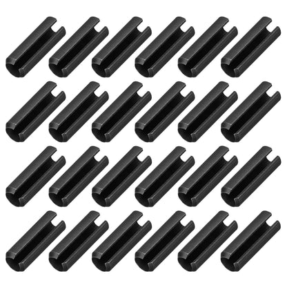 25Pcs Slotted Split Roll Pins 1/2 Inch(12mm) Dia. 1-2/5 Inch(35mm) Length 65Mn Steel Spring Tension Expansion Dowels for Secure Fastening, Black - Colors A
