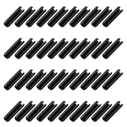 25Pcs Slotted Split Roll Pins 1/2 Inch(12mm) Dia. 1-2/5 Inch(35mm) Length 65Mn Steel Spring Tension Expansion Dowels for Secure Fastening, Black - Colors A