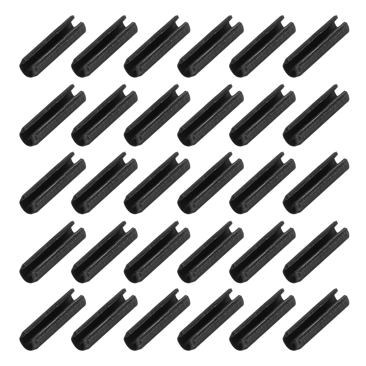 25Pcs Slotted Split Roll Pins 1/2 Inch(12mm) Dia. 1-2/5 Inch(35mm) Length 65Mn Steel Spring Tension Expansion Dowels for Secure Fastening, Black - Colors A