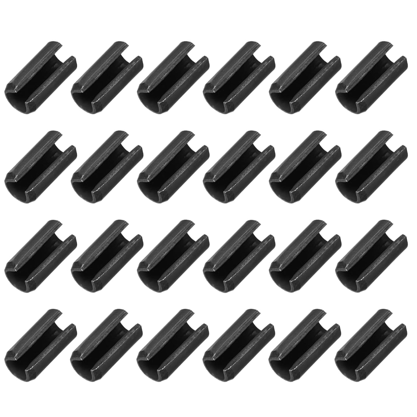 25Pcs Slotted Split Roll Pins 1/2 Inch(12mm) Dia. 1-2/5 Inch(35mm) Length 65Mn Steel Spring Tension Expansion Dowels for Secure Fastening, Black - Colors A