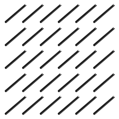 25Pcs Slotted Split Roll Pins 1/2 Inch(12mm) Dia. 1-2/5 Inch(35mm) Length 65Mn Steel Spring Tension Expansion Dowels for Secure Fastening, Black - Colors A