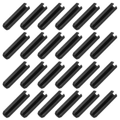 25Pcs Slotted Split Roll Pins 1/2 Inch(12mm) Dia. 1-2/5 Inch(35mm) Length 65Mn Steel Spring Tension Expansion Dowels for Secure Fastening, Black - Colors A