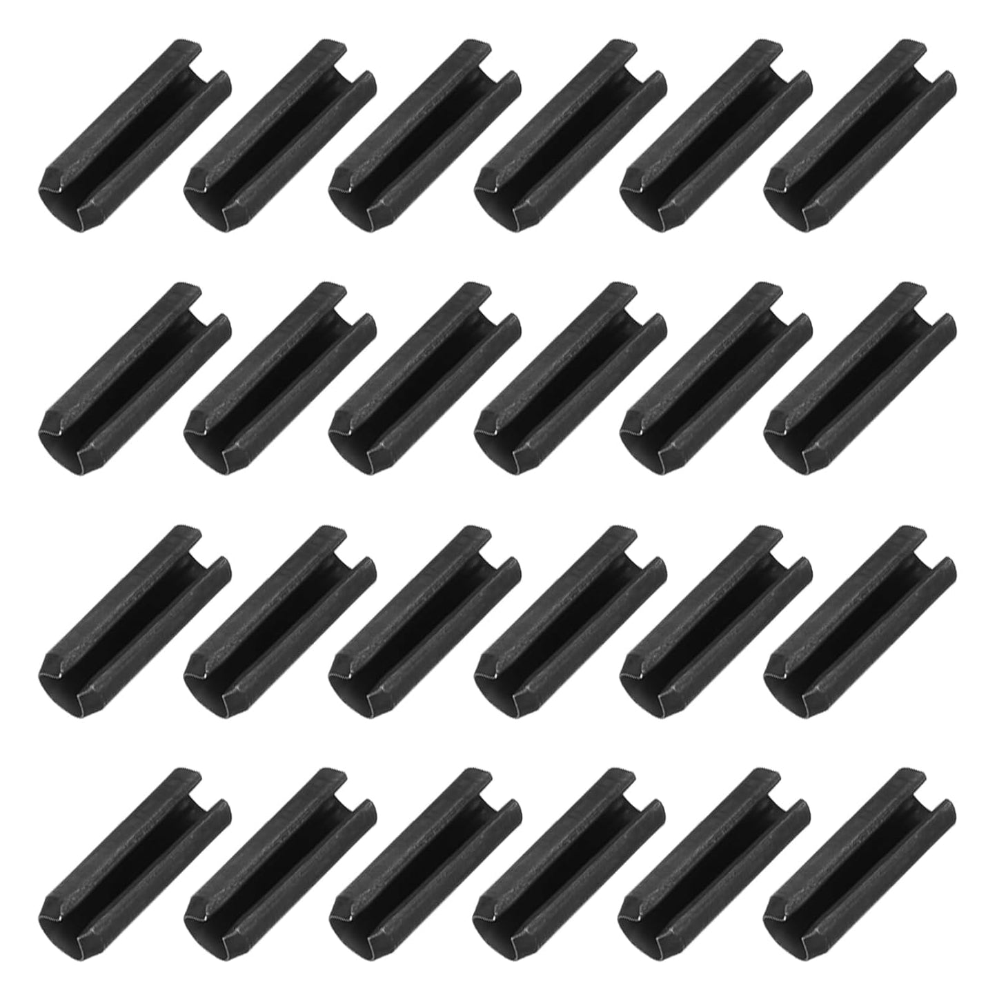 25Pcs Slotted Split Roll Pins 1/2 Inch(12mm) Dia. 1-2/5 Inch(35mm) Length 65Mn Steel Spring Tension Expansion Dowels for Secure Fastening, Black - Colors A