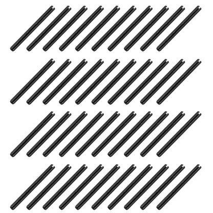 25Pcs Slotted Split Roll Pins 1/2 Inch(12mm) Dia. 1-2/5 Inch(35mm) Length 65Mn Steel Spring Tension Expansion Dowels for Secure Fastening, Black - Colors A