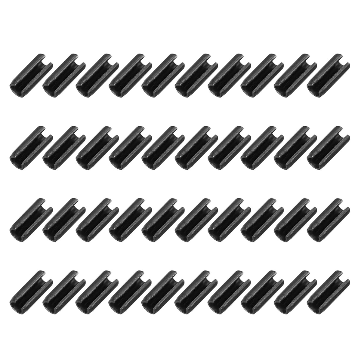 25Pcs Slotted Split Roll Pins 1/2 Inch(12mm) Dia. 1-2/5 Inch(35mm) Length 65Mn Steel Spring Tension Expansion Dowels for Secure Fastening, Black - Colors A