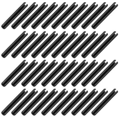 25Pcs Slotted Split Roll Pins 1/2 Inch(12mm) Dia. 1-2/5 Inch(35mm) Length 65Mn Steel Spring Tension Expansion Dowels for Secure Fastening, Black - Colors A