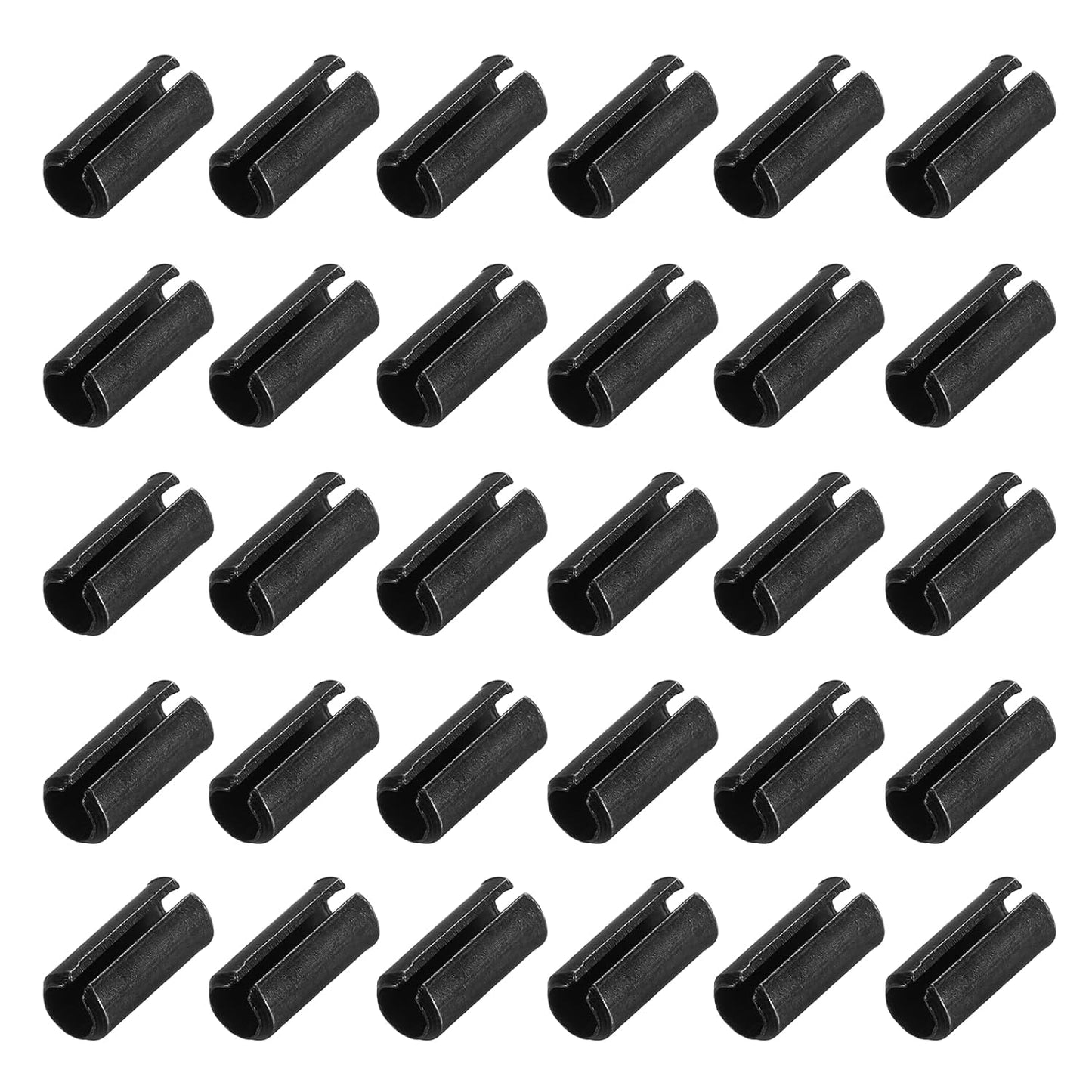 25Pcs Slotted Split Roll Pins 1/2 Inch(12mm) Dia. 1-2/5 Inch(35mm) Length 65Mn Steel Spring Tension Expansion Dowels for Secure Fastening, Black - Colors A