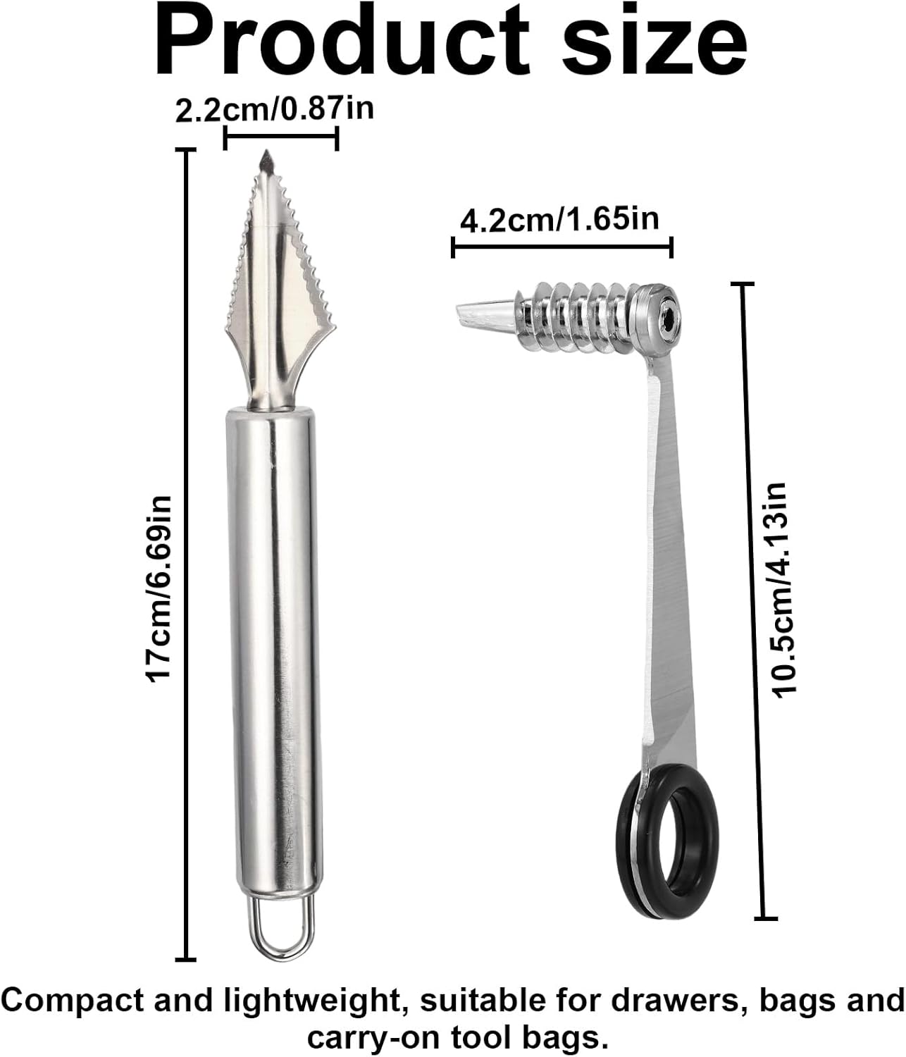 Kitchen Spiral and V-Shaped Tools Set, Vegetable Spiral Cutter and V Shape Fruit Carving Tool for Potatoes Slicing or Melon Engraving Kitchen Creative Spiralizer Cooking Tools