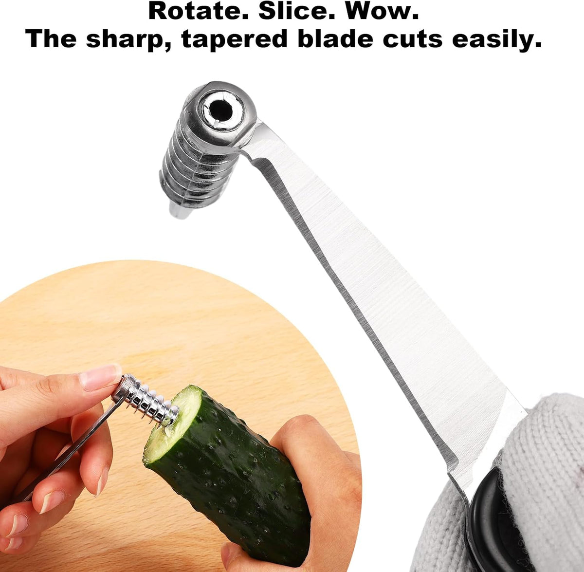 Kitchen Spiral and V-Shaped Tools Set, Vegetable Spiral Cutter and V Shape Fruit Carving Tool for Potatoes Slicing or Melon Engraving Kitchen Creative Spiralizer Cooking Tools
