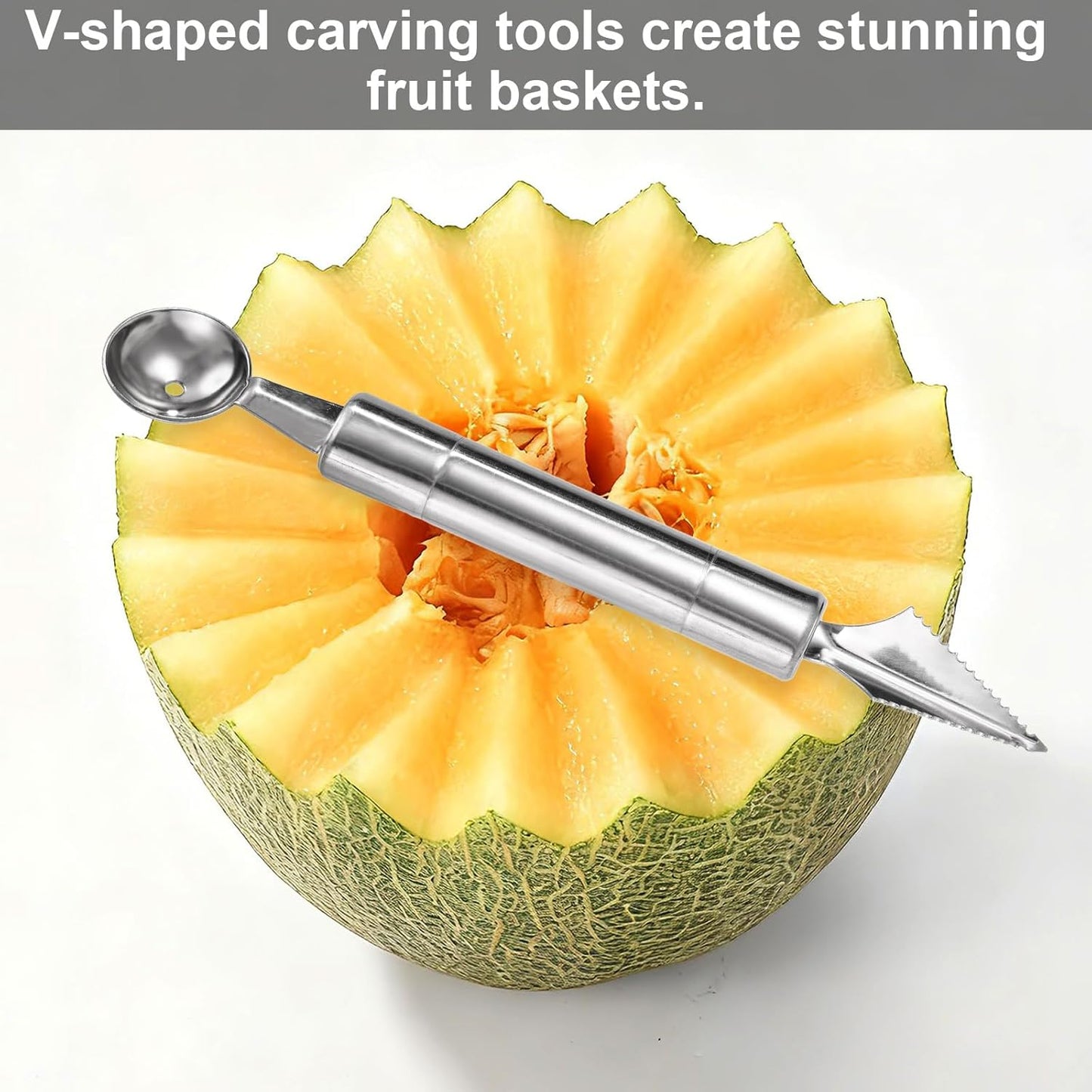 Kitchen Spiral and V-Shaped Tools Set, Vegetable Spiral Cutter and V Shape Fruit Carving Tool for Potatoes Slicing or Melon Engraving Kitchen Creative Spiralizer Cooking Tools