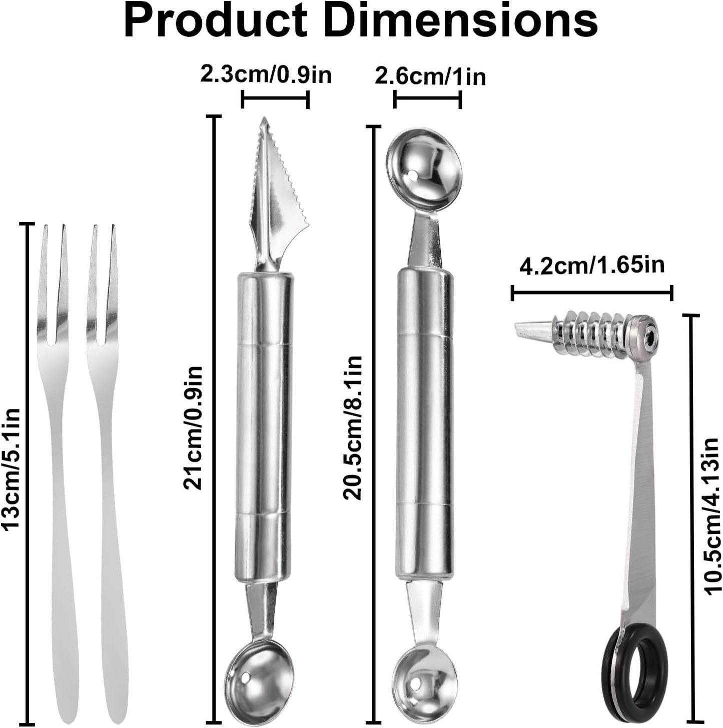 Kitchen Spiral and V-Shaped Tools Set, Vegetable Spiral Cutter and V Shape Fruit Carving Tool for Potatoes Slicing or Melon Engraving Kitchen Creative Spiralizer Cooking Tools